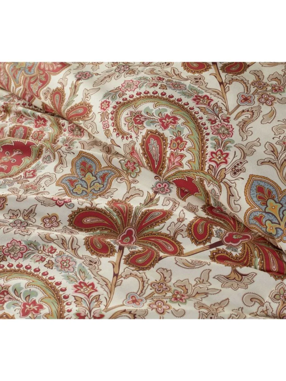 Pottery Barn Charlie Paisley Organic Percale King Duvet Cover 2 Pillow Shams